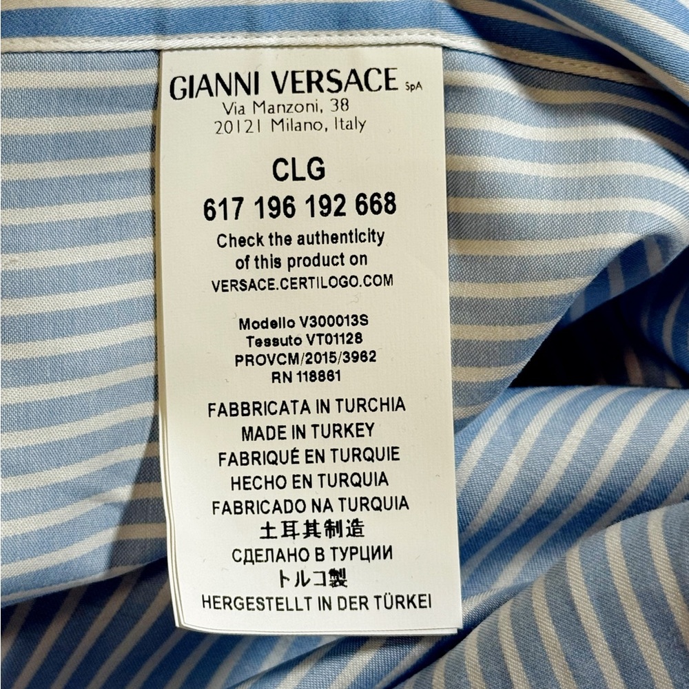 Versace Collection “Trend” in Elegant Blue Striped Dress Shirt for Men - Picture 5 of 6